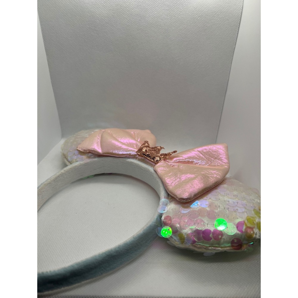 Minnie Mouse Ears Headband Sequin Pink Bow Crown Disney‎ Parks Costume